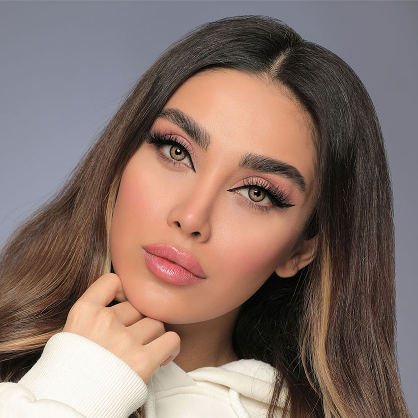 لنز عسلی دور مشکی کد 1139 یوتا سلنا