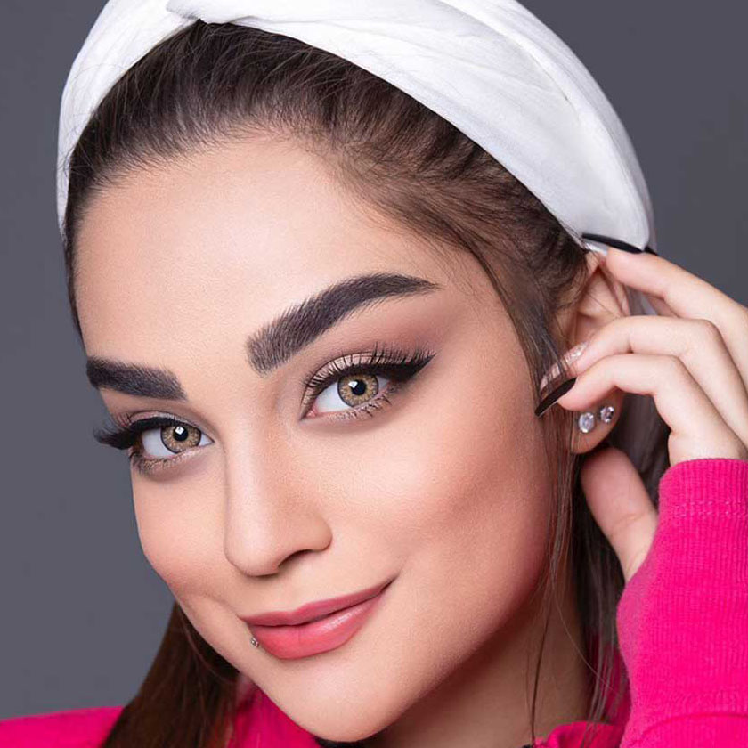 لنز عسلی دور مشکی کد 1139 یوتا سلنا