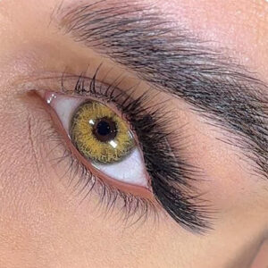 لنز چشم رنگی سلنا آتنا عسلی روشن دور مشکی کد 1144