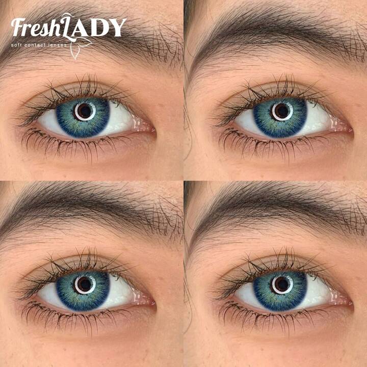 لنز آبی سبز دور محو آنتراکتیک بلو فرش لیدی کد 918