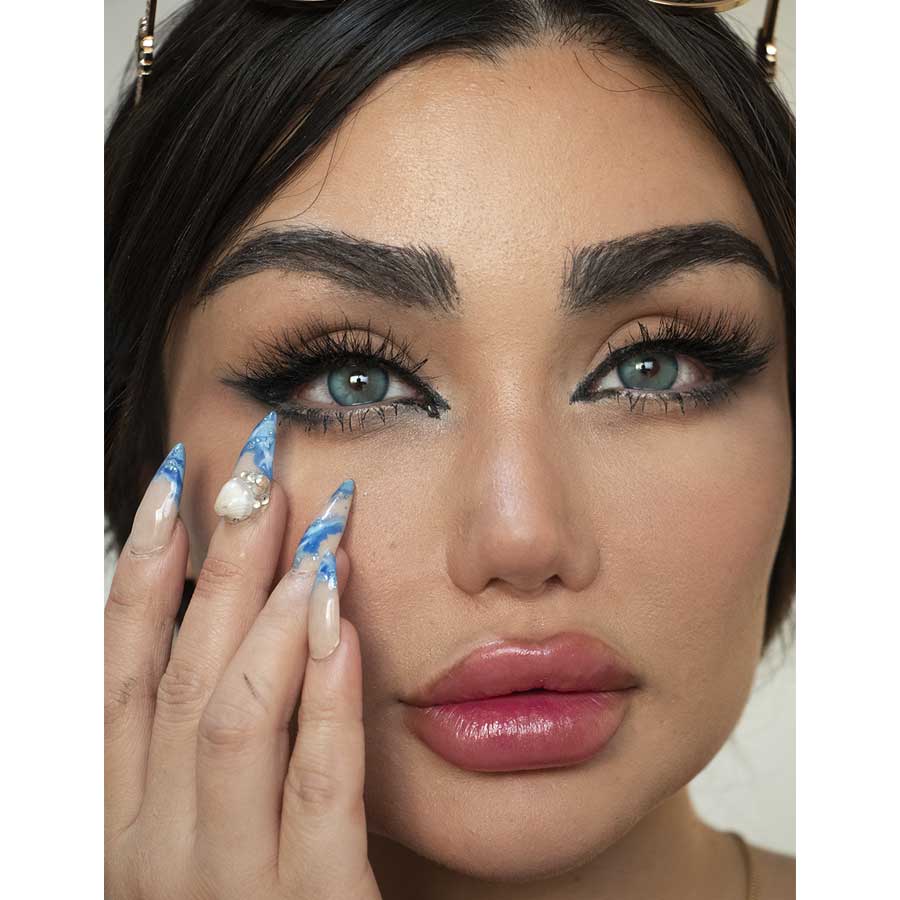 لنز آبی اقیانوسی دوردار امرالد اسپل فرش لیدی کد 916