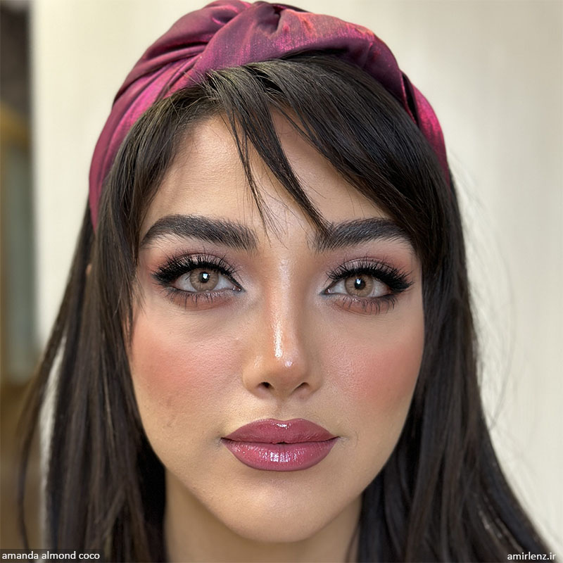 لنز عسلی خاکی آلموند کوکو آماندا کد 553