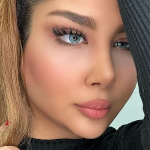 لنز آبی اقیانوسی دور مشکی دایموند بلو آماندا کد547