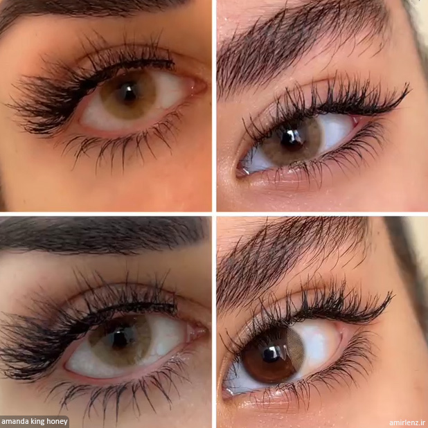 لنز قهوه ای عسلی کینگ هانی آماندا کد 554