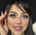 لنز رنگی قهوه ای عسلی کد554