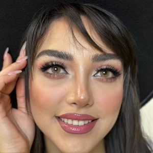 لنز رنگی قهوه ای عسلی کد554