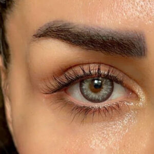 لنز طوسی رگه دار دور مشکی لایت بلو اماندا کد535