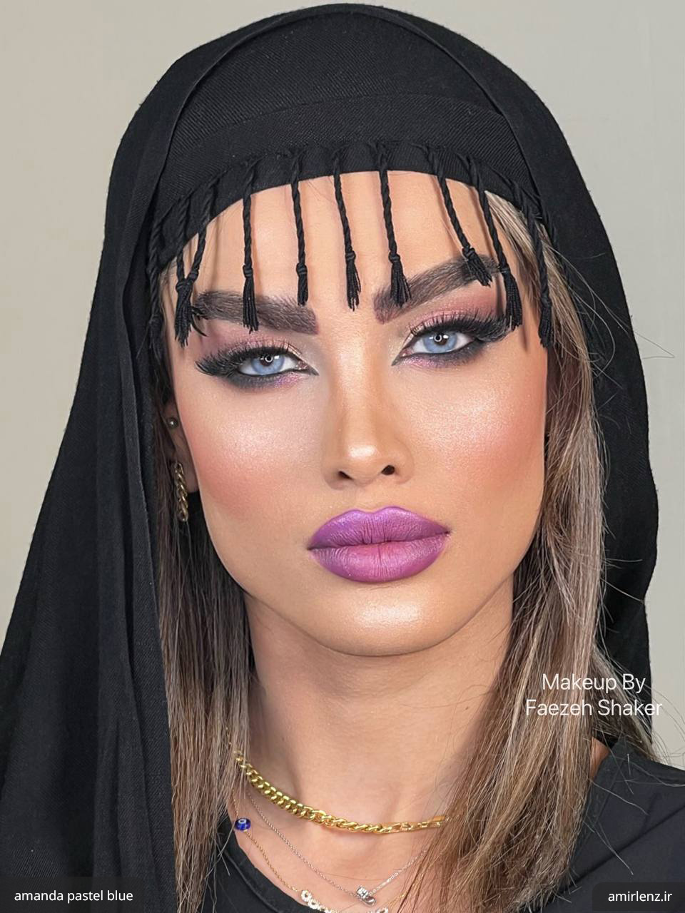 لنز آبی روشن پاستل بلو آماندا کد 557