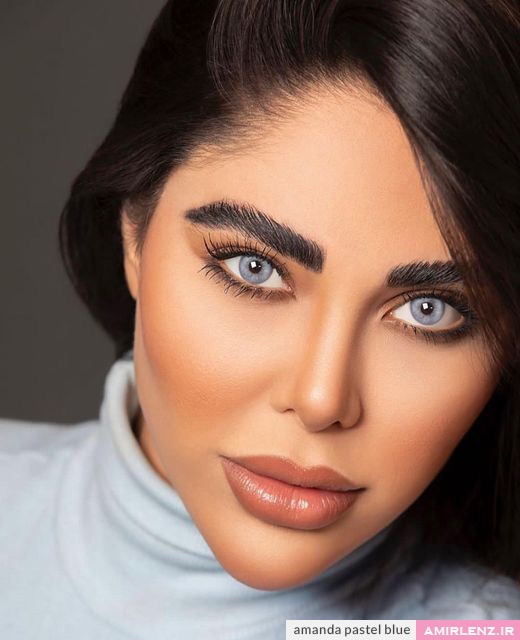 لنز آبی روشن پاستل بلو آماندا کد 557