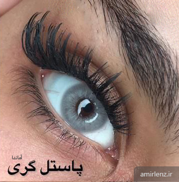 لنز طوسی آبی روشن پاستل گری آماندا کد 560