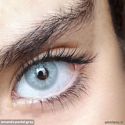 لنز طوسی آبی روشن پاستل گری آماندا کد 560