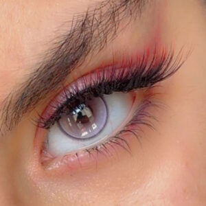 لنز بنفش (یاسی) دور مشکی نازک شاینی پینک اماندا کد 532