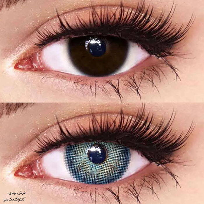 لنز آبی سبز دور محو آنتراکتیک بلو فرش لیدی کد 918