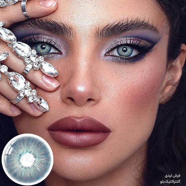 لنز آبی سبز دور محو آنتراکتیک بلو فرش لیدی کد 918
