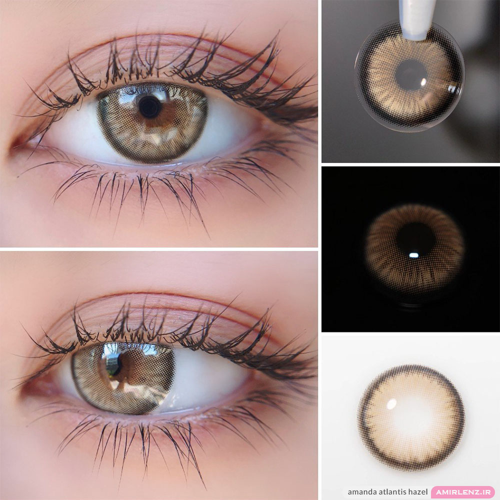 لنز عسلی کاراملی آتلانتیس هیزل آماندا کد 539