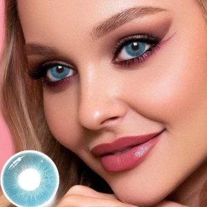 لنز آبی فیروزه ای رگه دار دوپامین فرش لیدی کد919