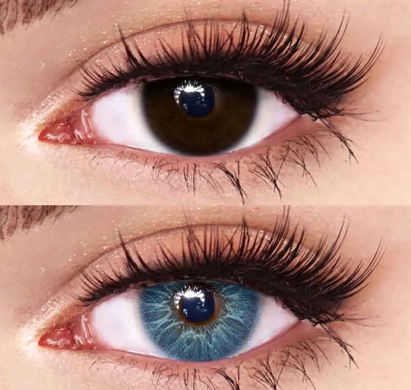 لنز آبی فیروزه ای رگه دار دوپامین فرش لیدی کد919