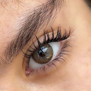 لنز فندقی عسلی مرکز طوسی با دور هاشوری کد 1153 - هیزل سلنا