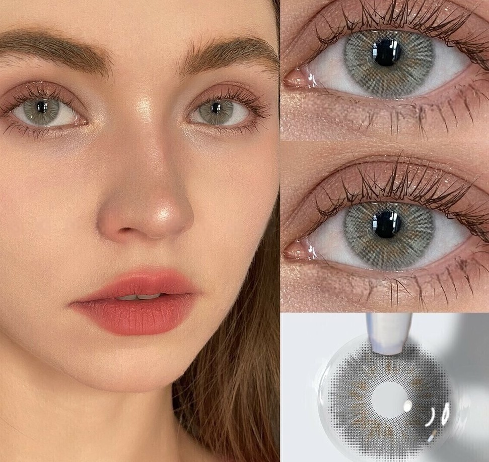 لنز طوسی سبز عسلی پرِوین گری فرش لیدی کد901