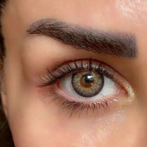 لنز عسلی رگه دار دور مشکی پاستل هانی اماندا کد 536