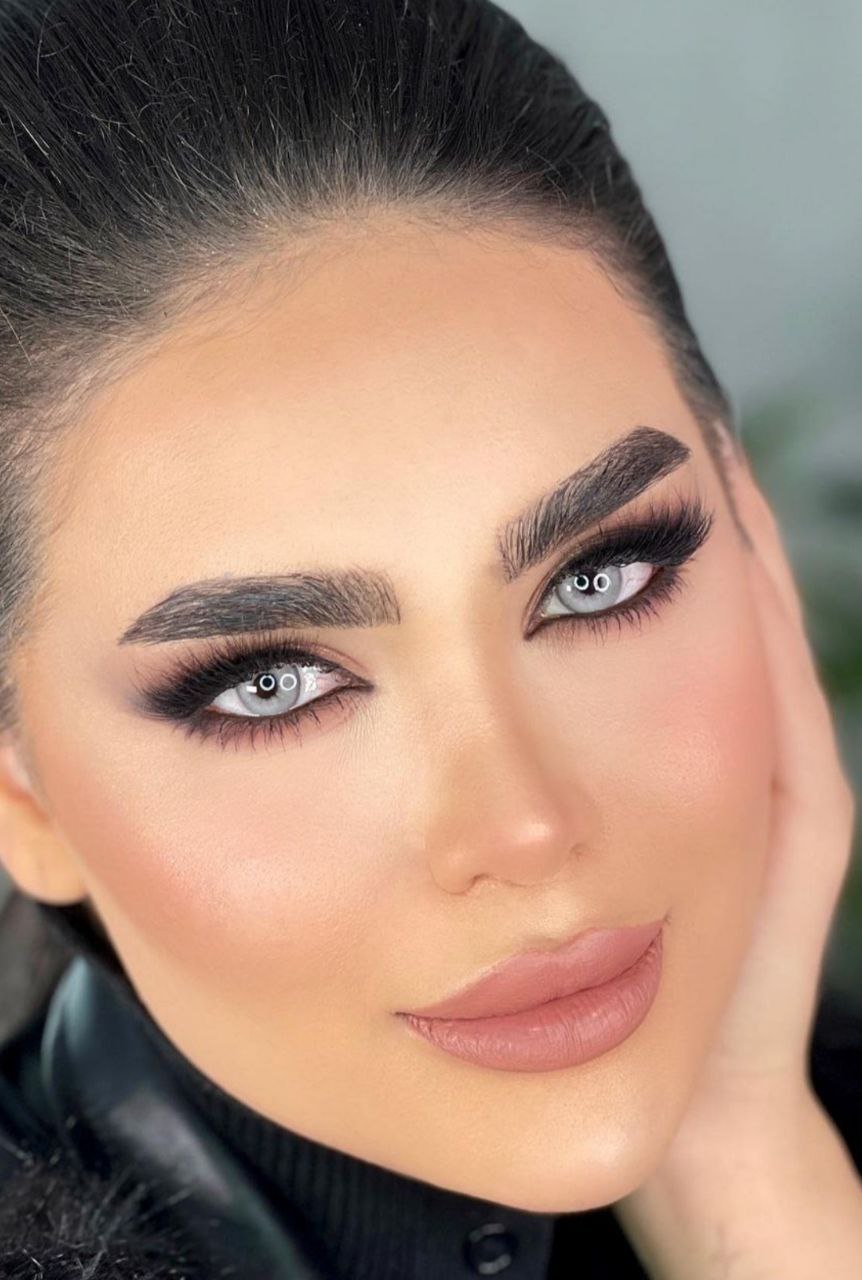 لنز طوسی آبی روشن پاستل گری آماندا کد 560