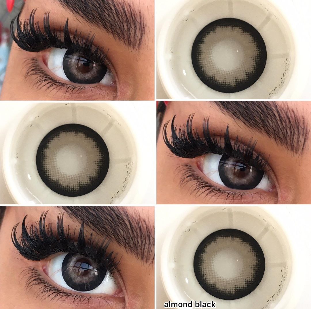 لنز مشکی مرکز طوسی آلموند بلک آماندا کد546