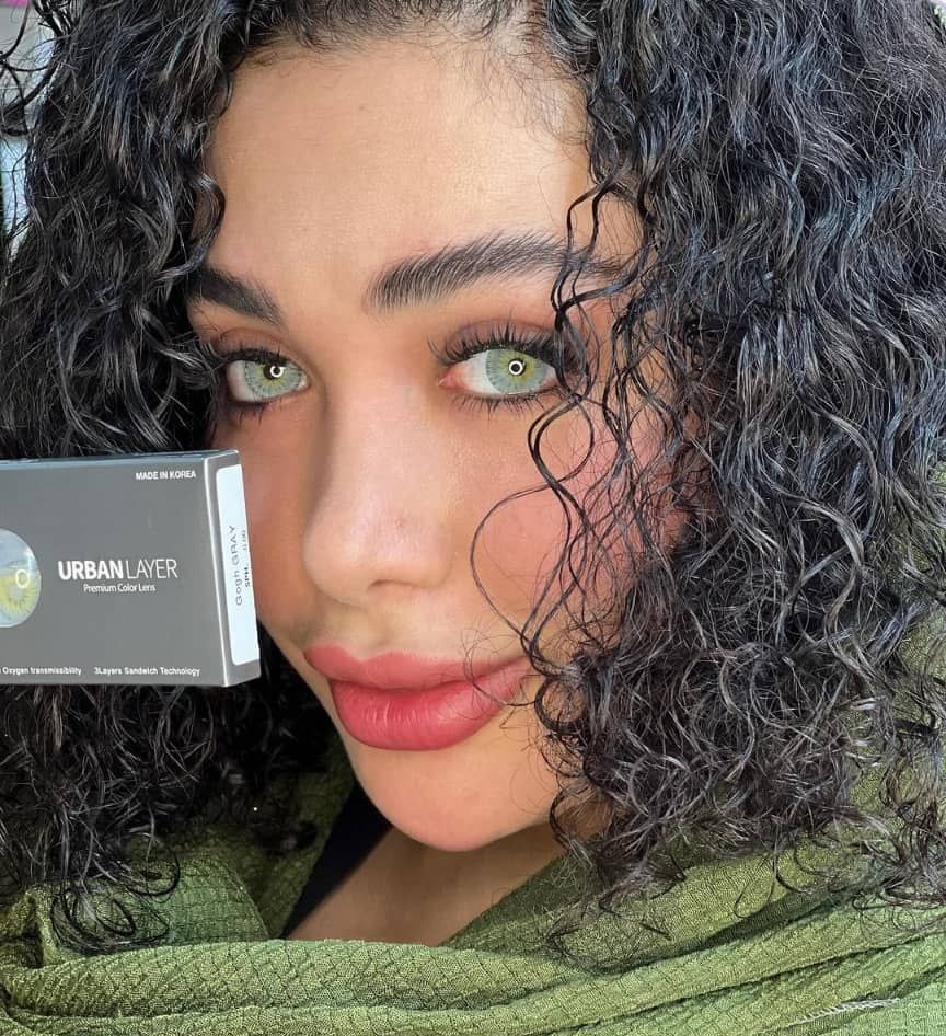 لنز طوسی سبز مرکز عسلی کوخ گری اوربان لایر کد1284