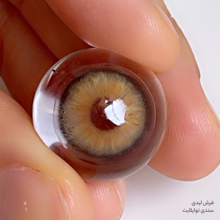 لنز عسلی دور مشکی سندی توایلایت فرش لیدی کد 917