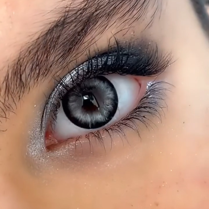 لنز مشکی نقره ای سیلور شاین اماندا کد514