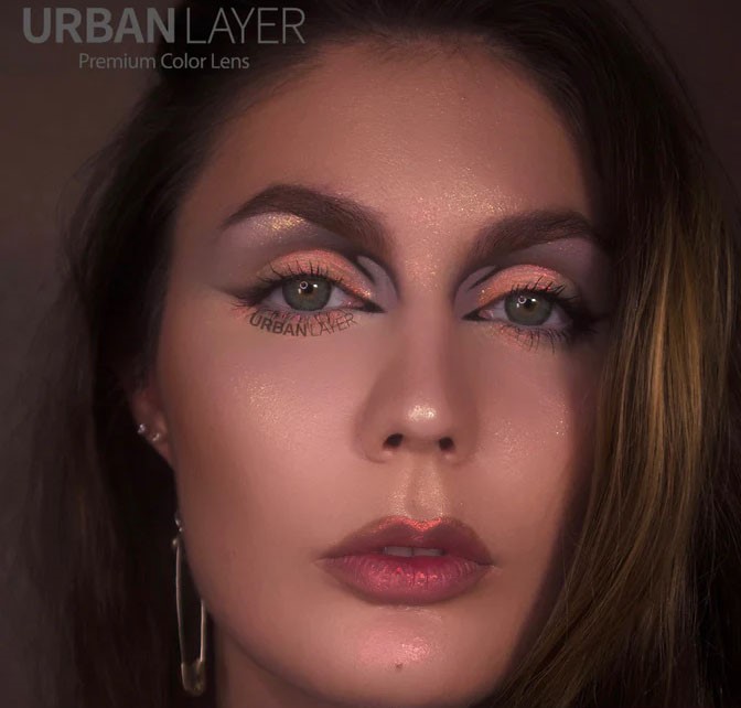 لنز سبز عسلی رگه دار سیری گرین اوربان لایرکد1286