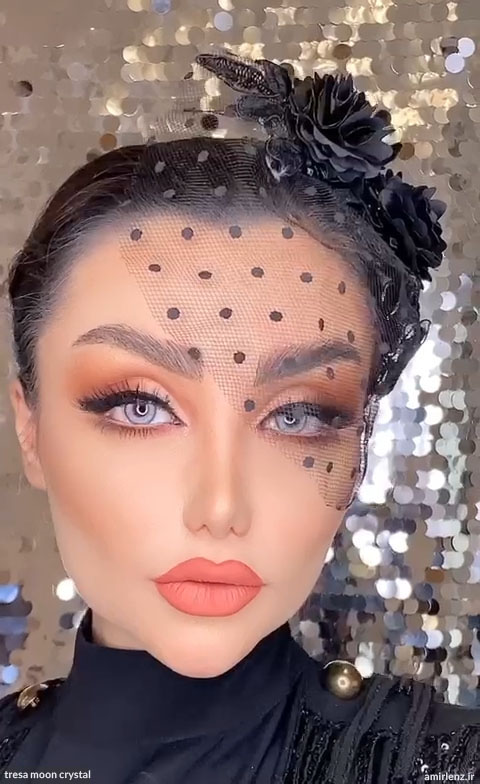 لنز طوسی یخی دورمشکی مون کریستال ترسا کد 855