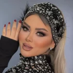 لنز اتلانتیس هیزل اماندا روی چشم تیره لنز اتلانتیس هیزل اماندا روی چشم تیره