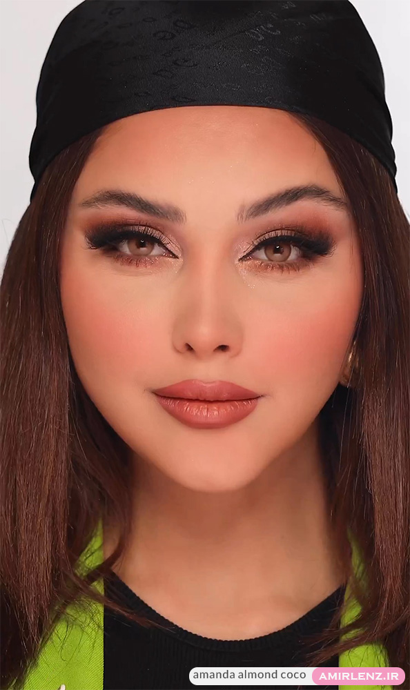 لنز عسلی خاکی آلموند کوکو آماندا کد 553