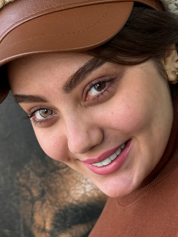 لنز عسلی آجری رگه های خاکی دوردار نیویورک هیزل