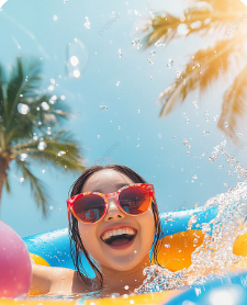 استفاده از لنز هنگام استخر و دریا