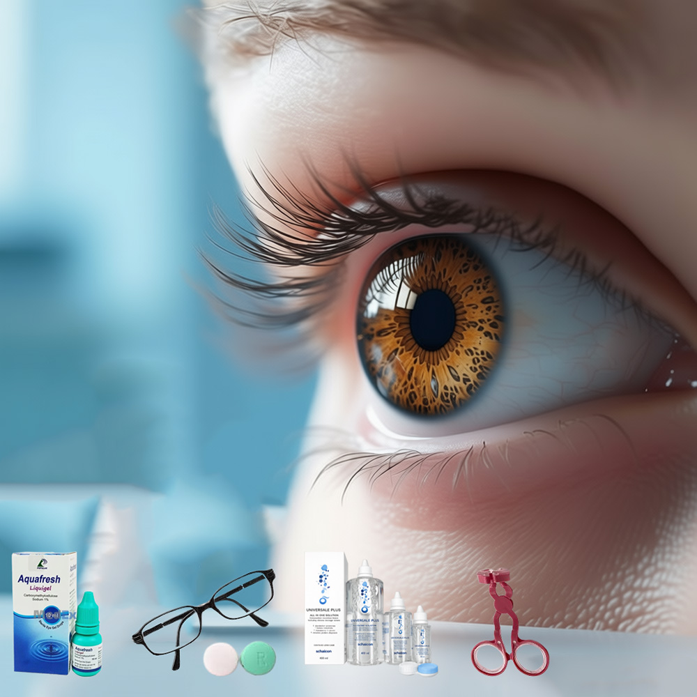 لنز رنگی به همراه تمامی وسایل جانبی