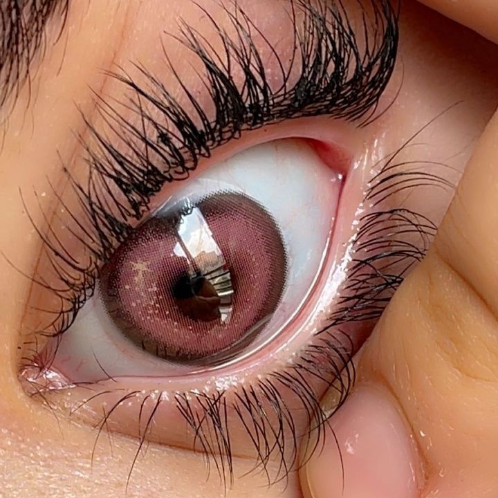 لنز فانتزی صورتی قلبی