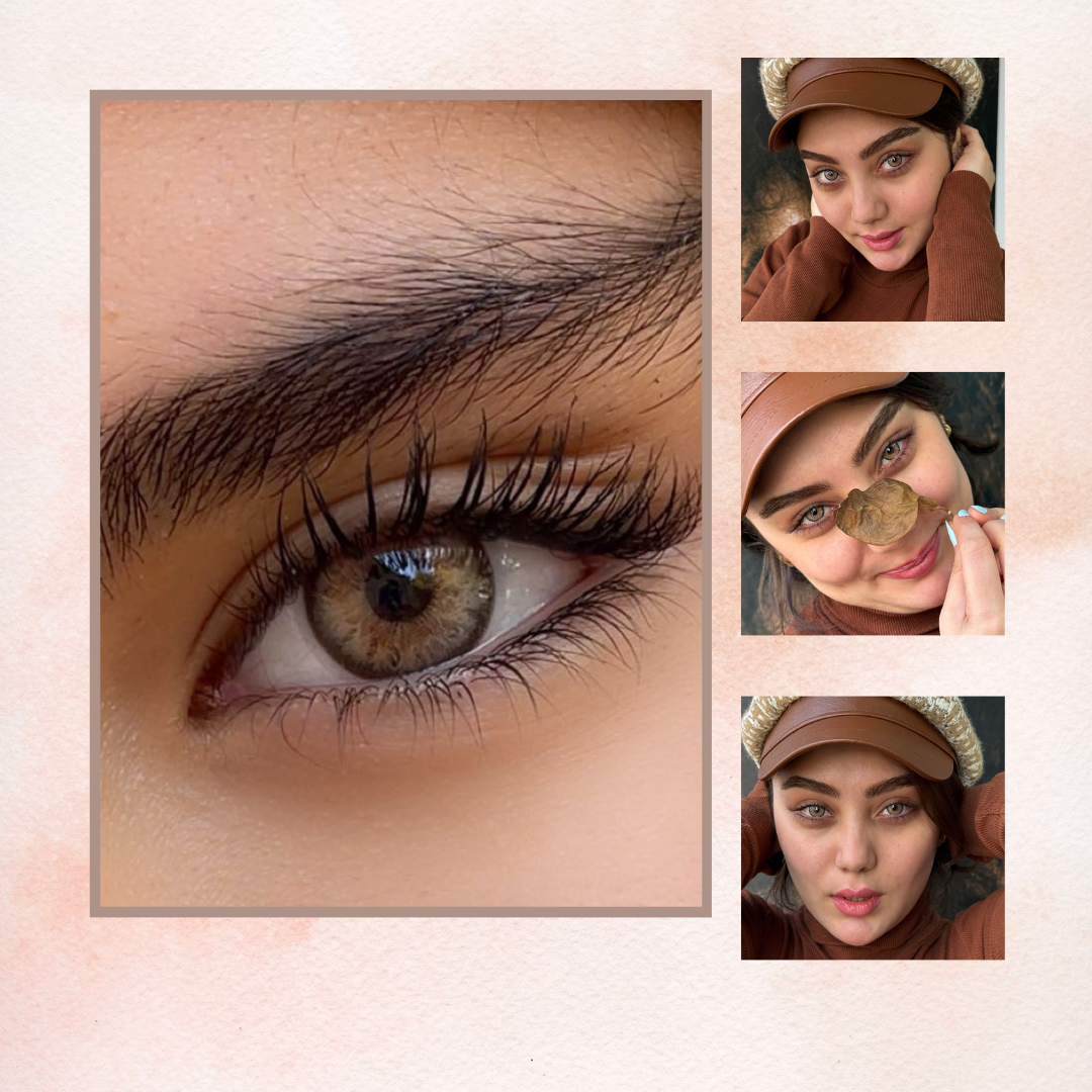 لنز عسلی آجری رگه های خاکی دوردار کد 569