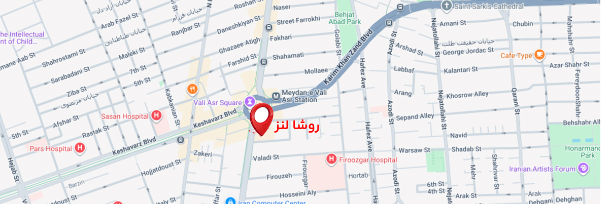 نقشه فروشگاهی روشا لنز