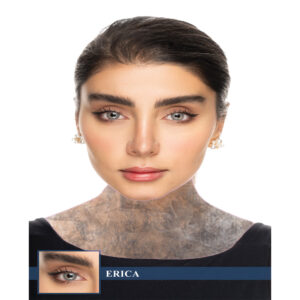 لنز رنگی طوسی سبز رگه دار عسلی دور محو کد 1302