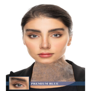 لنز رنگی آبی طوسی بدون دور پرمیوم بلو کریستال کد 1308