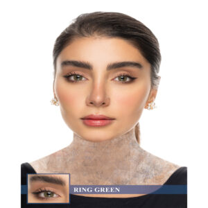 لنز رنگی سبز عسلی دور محو رینگ گرین کریستال کد 1310