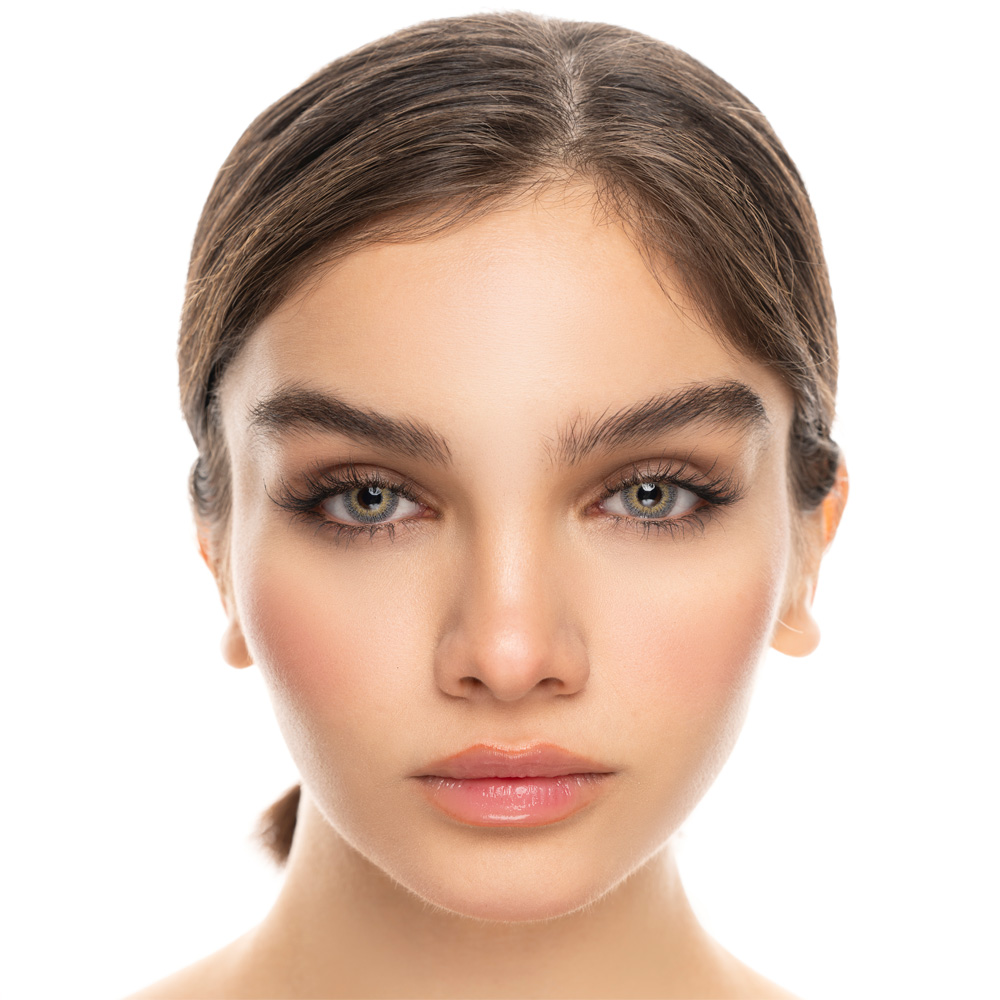 لنز رنگی طوسی مرکز عسلی افسانه کریستال کد 1301