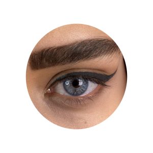 لنز رنگی آبی رگه دار نقره ای دور محو وگاس لایت بلو کد 7608