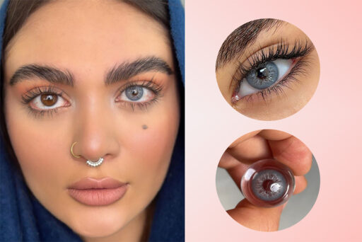 لنز طوسی آبی رگه دار هاوایی بلو سلنا
