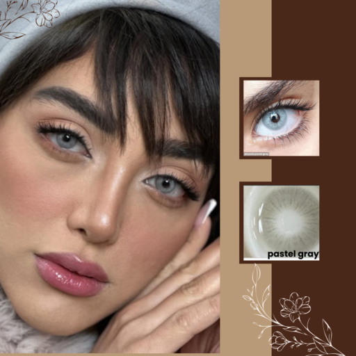 لنز رنگی طوسی آبی روشن کد 560