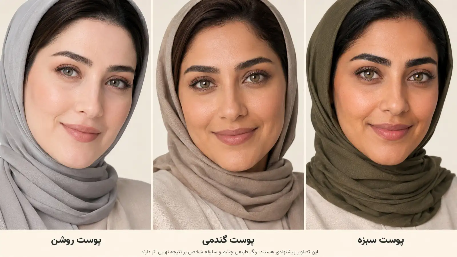 بهترین رنگ لنز چشم نسبت به تناژ پوست