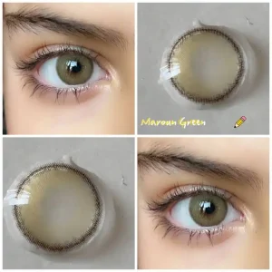 لنز رنگی چشم سبز زیتونی دور محو کد 5993